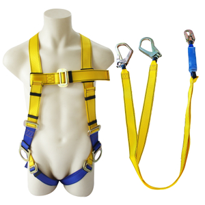 5 points safety harness for working on the roofs full safety harness with lanyard